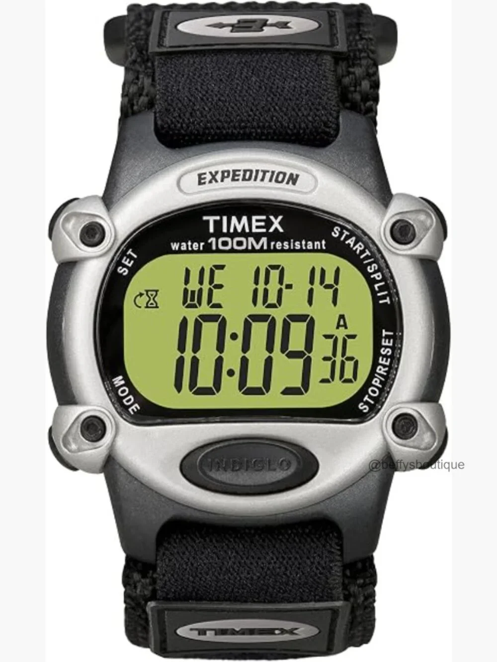 Full-Size Digital Quartz Watch with Chronograph Alarm Nylon Fast Wrap Strap